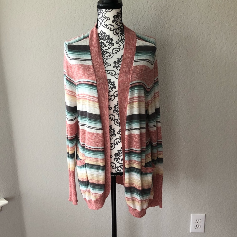 Stripped Lightweight Cardigan